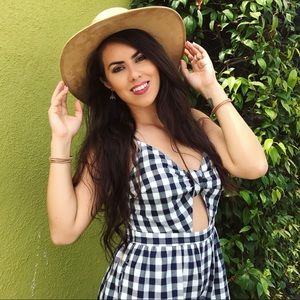 Checker short romper
